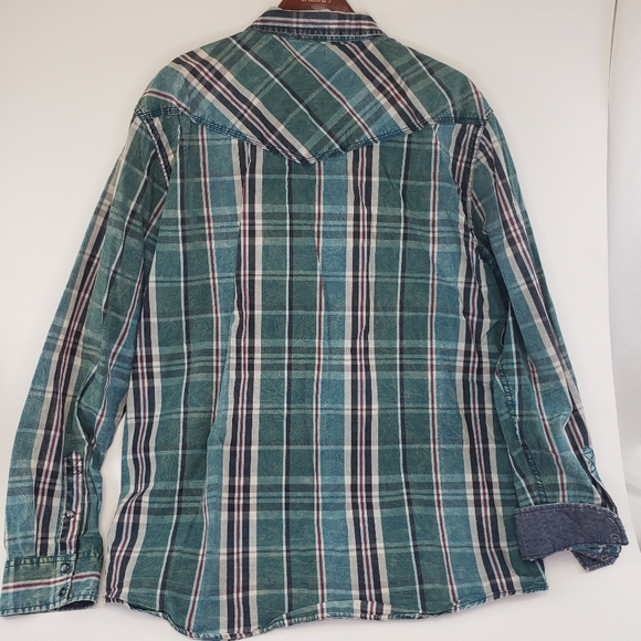 Moon Shine Shirt Mens XXL 2XL Pearl Snap Western Cowboy Long Sleeve Rockabilly - Picture 3 of 10